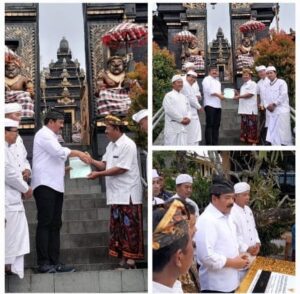 Sertifikat Tempat Ibadah Pura Luhur Giri Arjuna Batu Resmi Diserahkan Menteri ATR – BPN