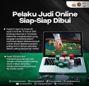 Pelaku Judi Online Siap-Siap Dibui..