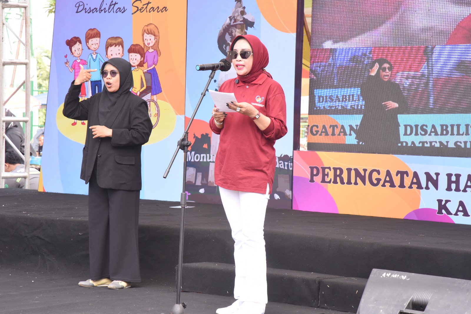 Wakil Bupati Sidoarjo Hj. Mimik Idayana. Isinya berkomitmen untuk mewujudkan pendidikan yang adil dan inklusif serta ramah bagi semua.